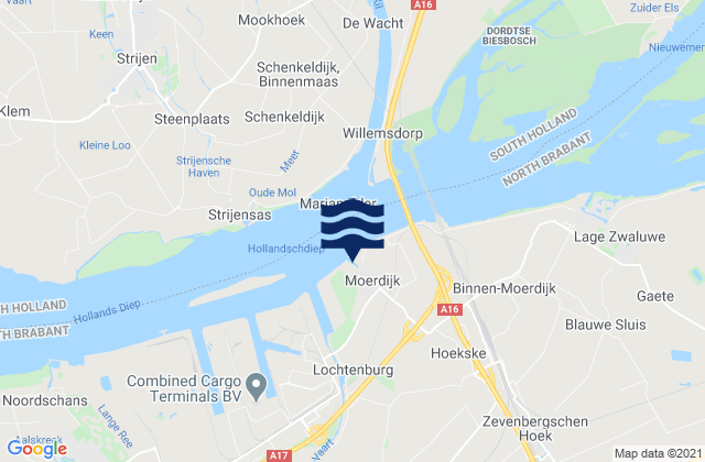 Mapa de mareas Moerdijk, Netherlands