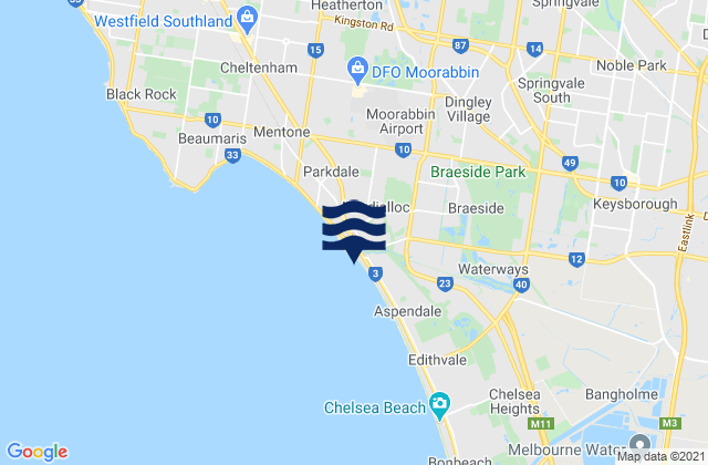 Mapa de mareas Moffats Left, Australia