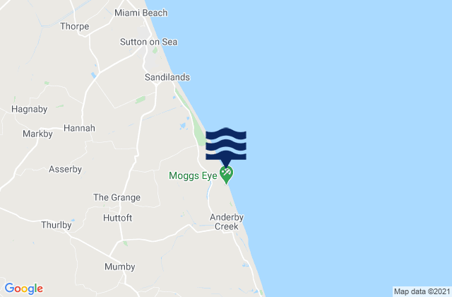 Mapa de mareas Moggs Eye (Huttoft Beach) Beach, United Kingdom