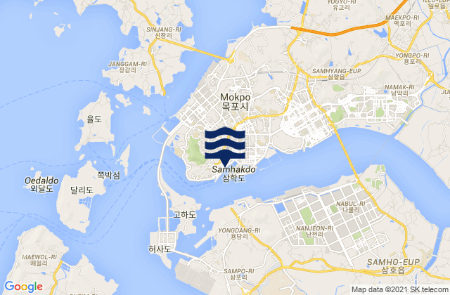 Mapa de mareas Mogpo, South Korea