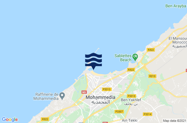 Mapa de mareas Mohammedia, Morocco