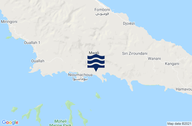Mapa de mareas Mohéli, Comoros