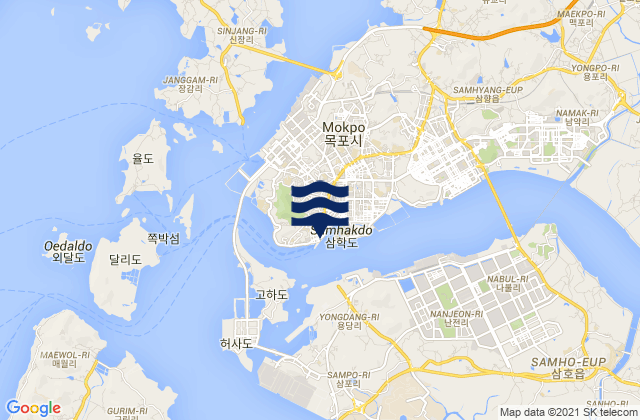 Mapa de mareas Mokp'o, South Korea
