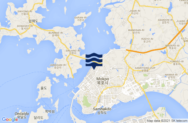 Mapa de mareas Mokpo, South Korea