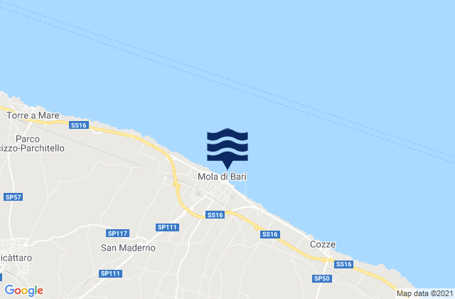 Mapa de mareas Mola di Bari, Italy