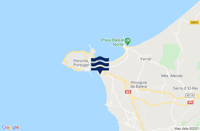 Mapa de mareas Molho Leste, Portugal