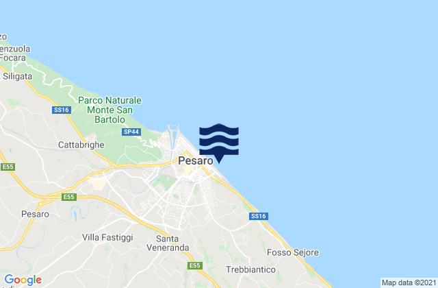 Mapa de mareas Mombaroccio, Italy