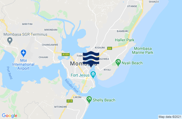 Mapa de mareas Mombasa, Kenya