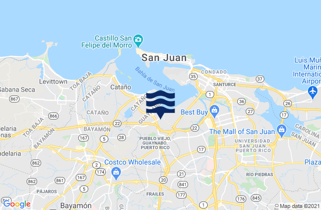 Mapa de mareas Monacillo Barrio, Puerto Rico