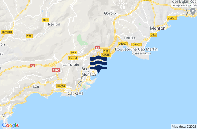 Mapa de mareas Monaco