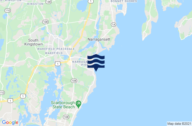 Mapa de mareas Monahans Dock, United States