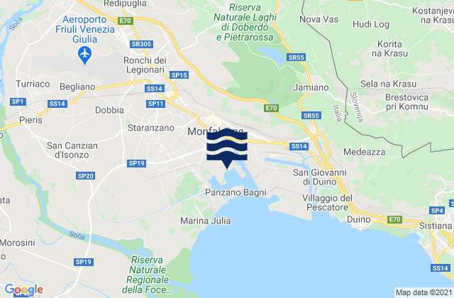 Mapa de mareas Monfalcone, Italy