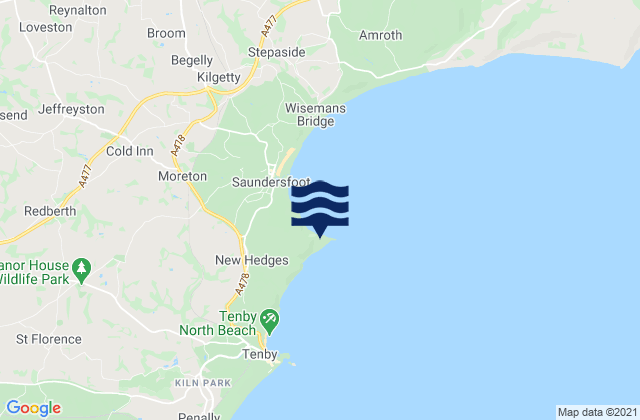 Mapa de mareas Monkstone Beach, United Kingdom