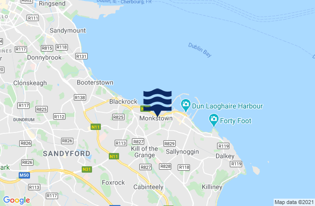 Mapa de mareas Monkstown, Ireland