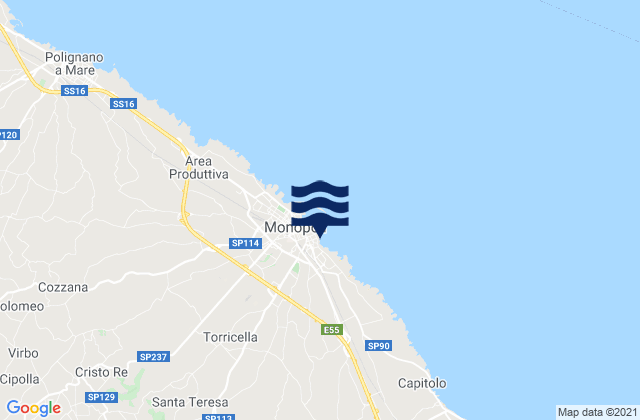 Mapa de mareas Monopoli, Italy