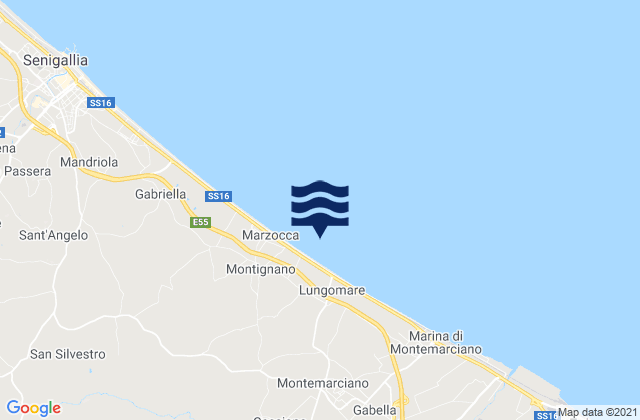 Mapa de mareas Monsano, Italy