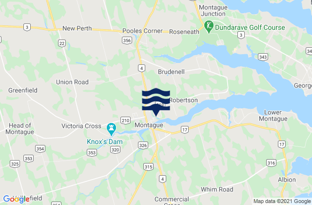 Mapa de mareas Montague, Canada