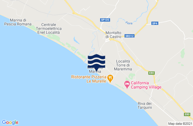 Mapa de mareas Montalto di Castro, Italy
