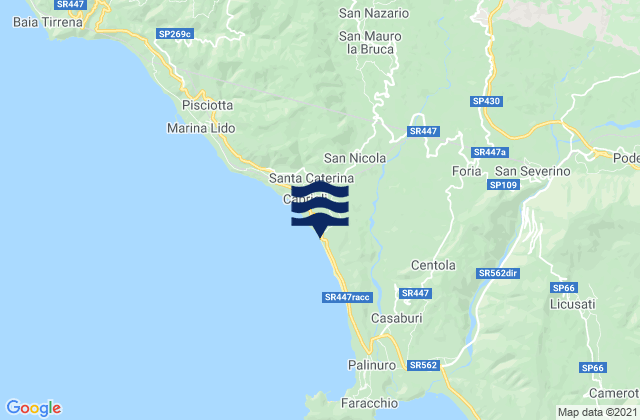 Mapa de mareas Montano Antilia, Italy