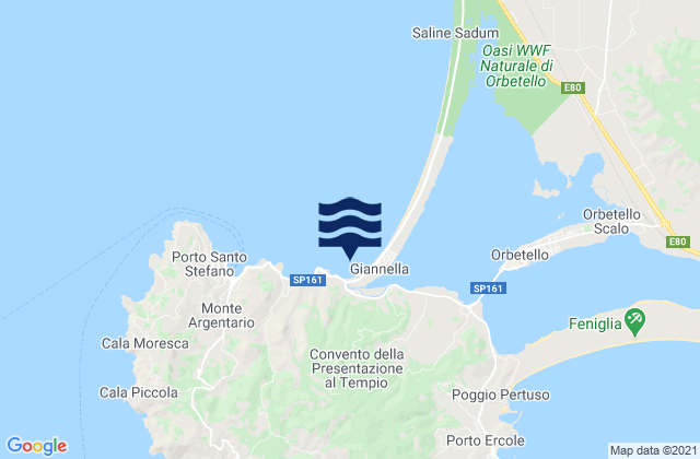 Mapa de mareas Monte Argentario, Italy