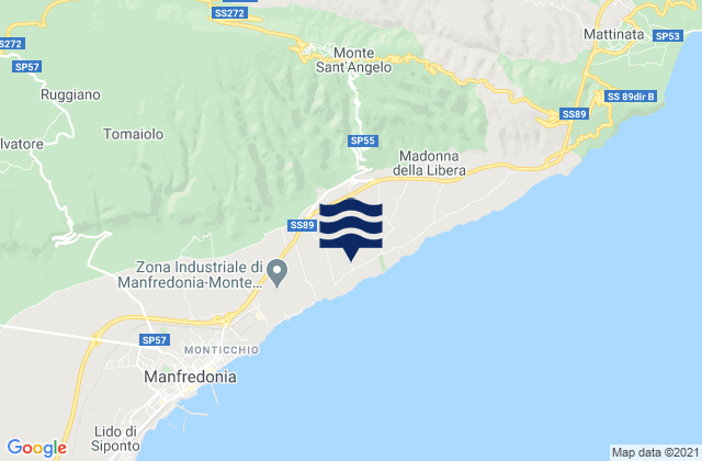 Mapa de mareas Monte Sant'Angelo, Italy