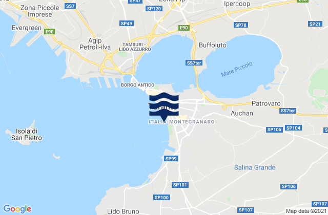 Mapa de mareas Monteiasi, Italy