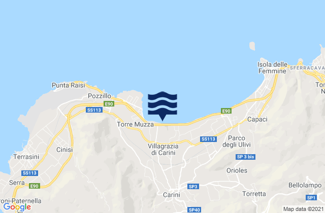 Mapa de mareas Montelepre, Italy