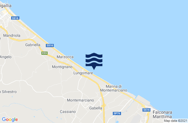 Mapa de mareas Montemarciano, Italy