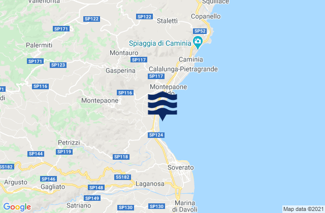 Mapa de mareas Montepaone, Italy