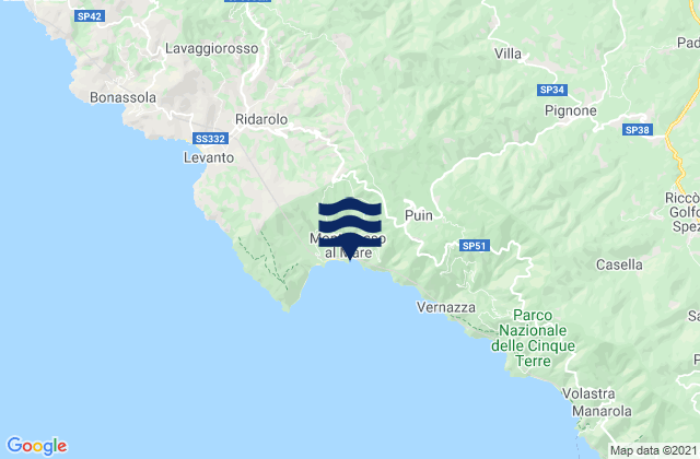 Mapa de mareas Monterosso al Mare, Italy