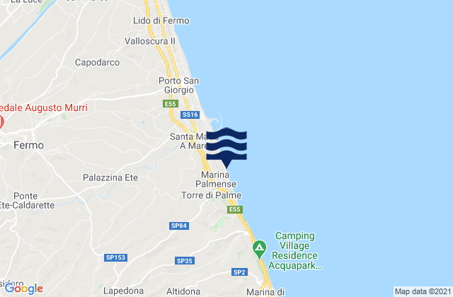 Mapa de mareas Monterubbiano, Italy