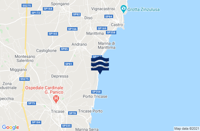 Mapa de mareas Montesano Salentino, Italy