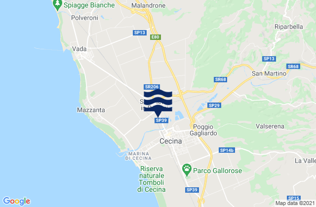 Mapa de mareas Montescudaio, Italy