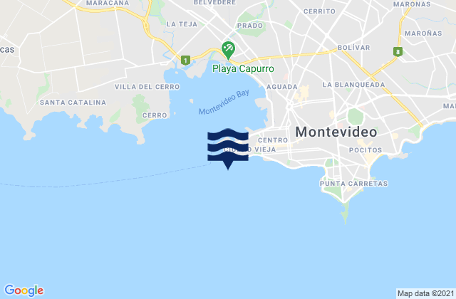 Mapa de mareas Montevideo, Argentina