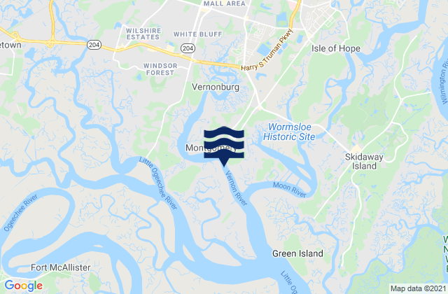 Mapa de mareas Montgomery Vernon River, United States