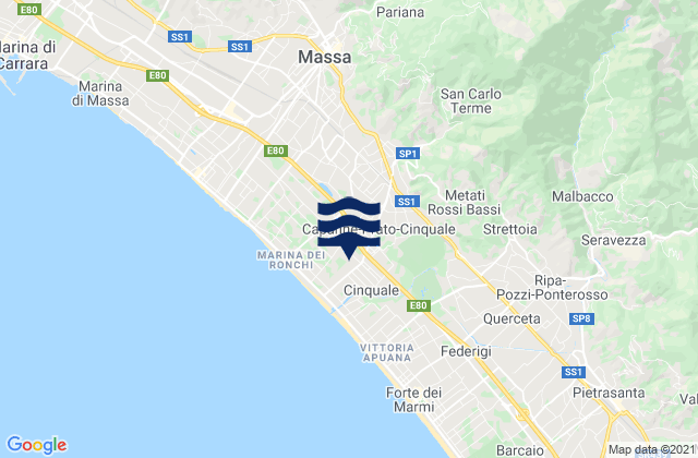 Mapa de mareas Montignoso, Italy