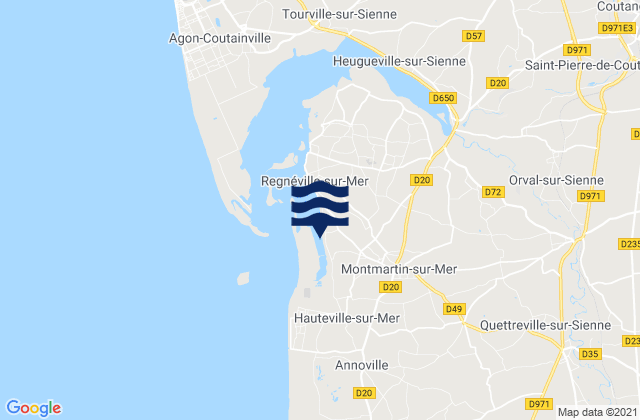Mapa de mareas Montmartin-sur-Mer, France