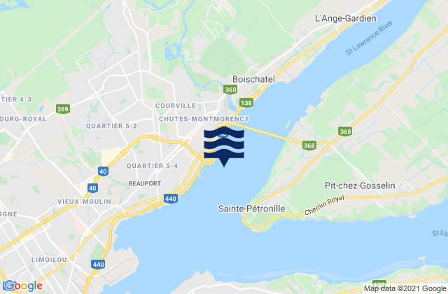 Mapa de mareas Montmorency, Canada
