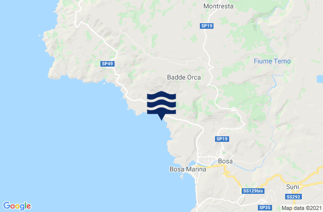 Mapa de mareas Montresta, Italy