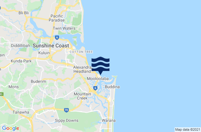 Mapa de mareas Mooloolaba, Australia