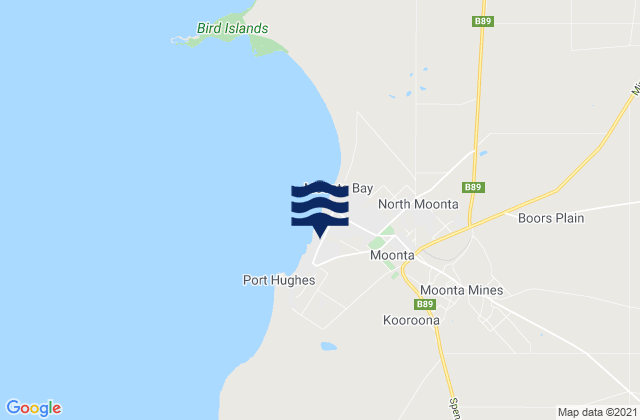 Mapa de mareas Moonta Bay, Australia