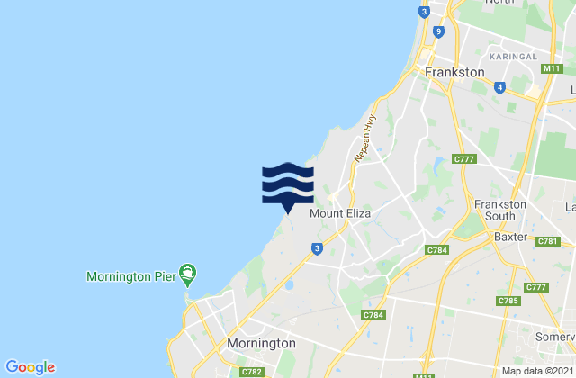 Mapa de mareas Moorooduc, Australia