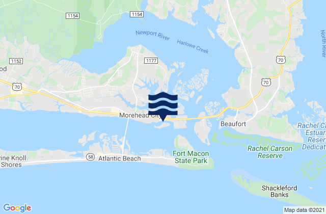 Mapa de mareas Morehead City Harbor, United States