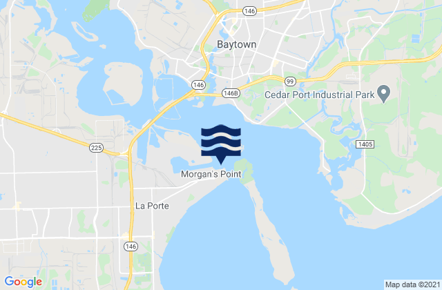 Mapa de mareas Morgans Point, United States