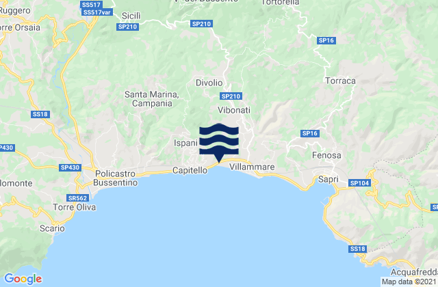 Mapa de mareas Morigerati, Italy