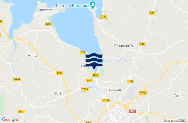 Mapa de mareas Morlaix, France