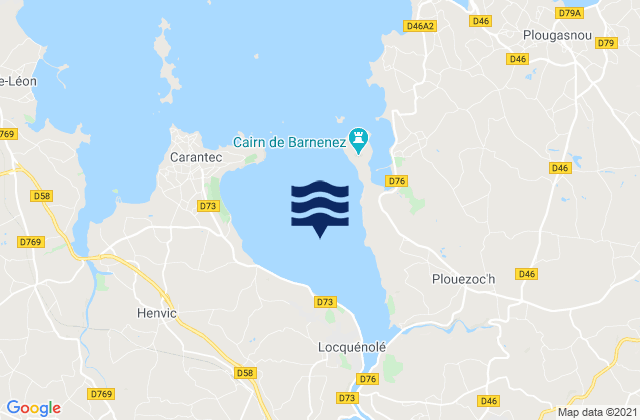 Mapa de mareas Morlaix River Entrance, France
