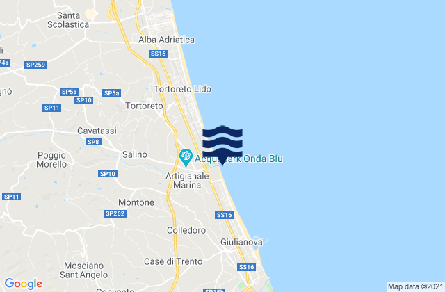 Mapa de mareas Mosciano Sant'Angelo, Italy