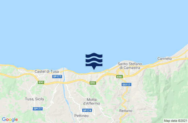 Mapa de mareas Motta d'Affermo, Italy