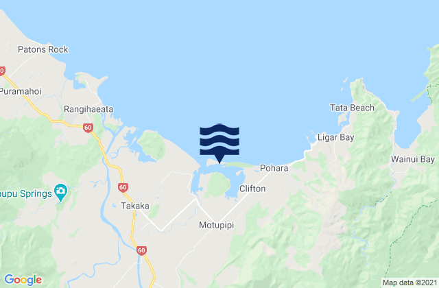 Mapa de mareas Motupipi Inlet, New Zealand
